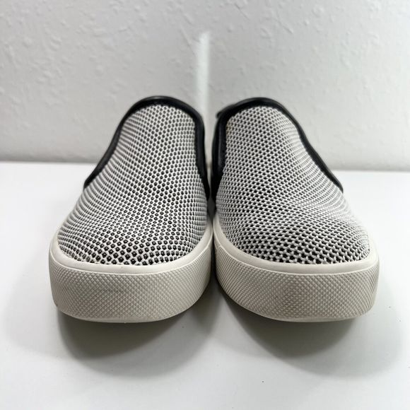 Vince Women's Bram Slip On Shoe Size 5.5 White Mesh Black Leather Sneaker Loafer - Picture 3 of 11